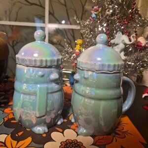 Starbucks 2025 Holiday Blue Iridescent Ceramic Penguins!